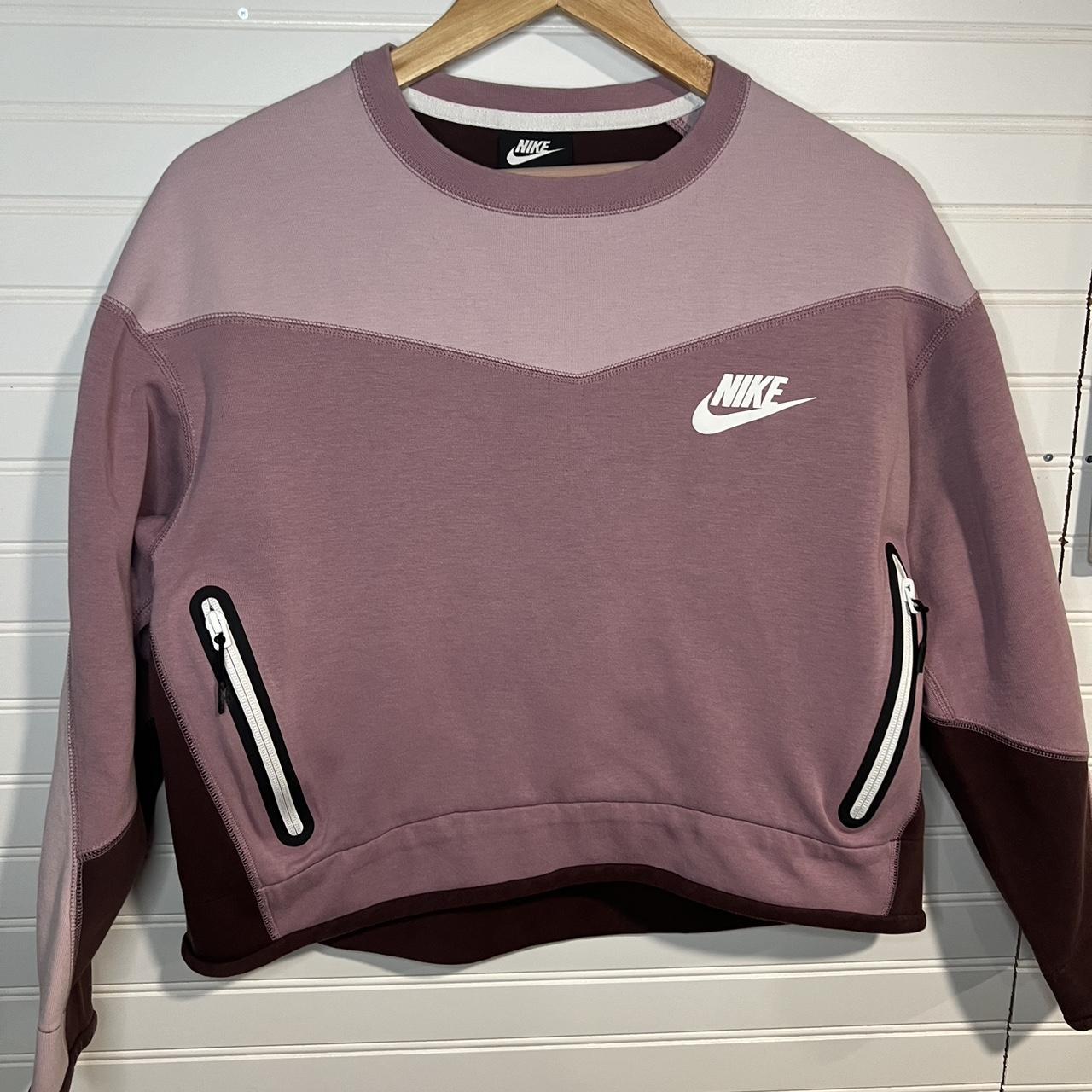 pink and white nike crop top