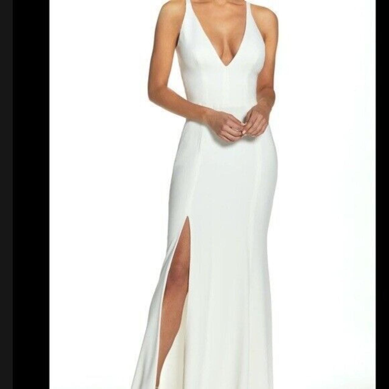 Dress the population iris crepe gown white hotsell