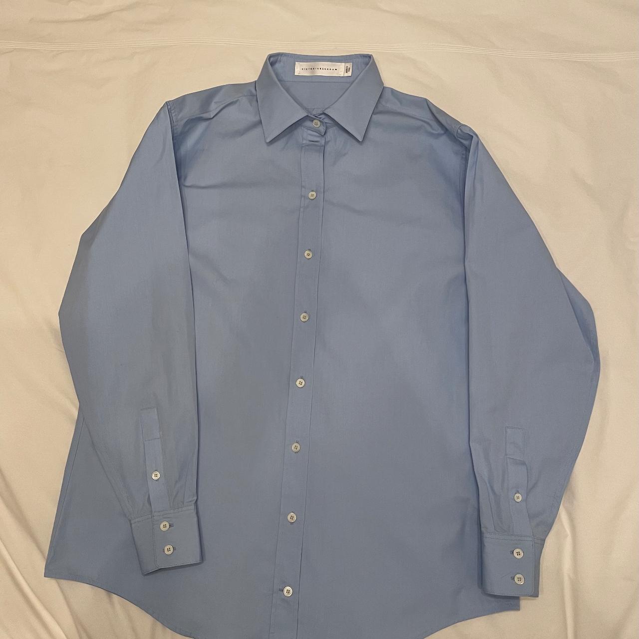 Victoria Beckham, blue women's shirt. Worn once.... - Depop