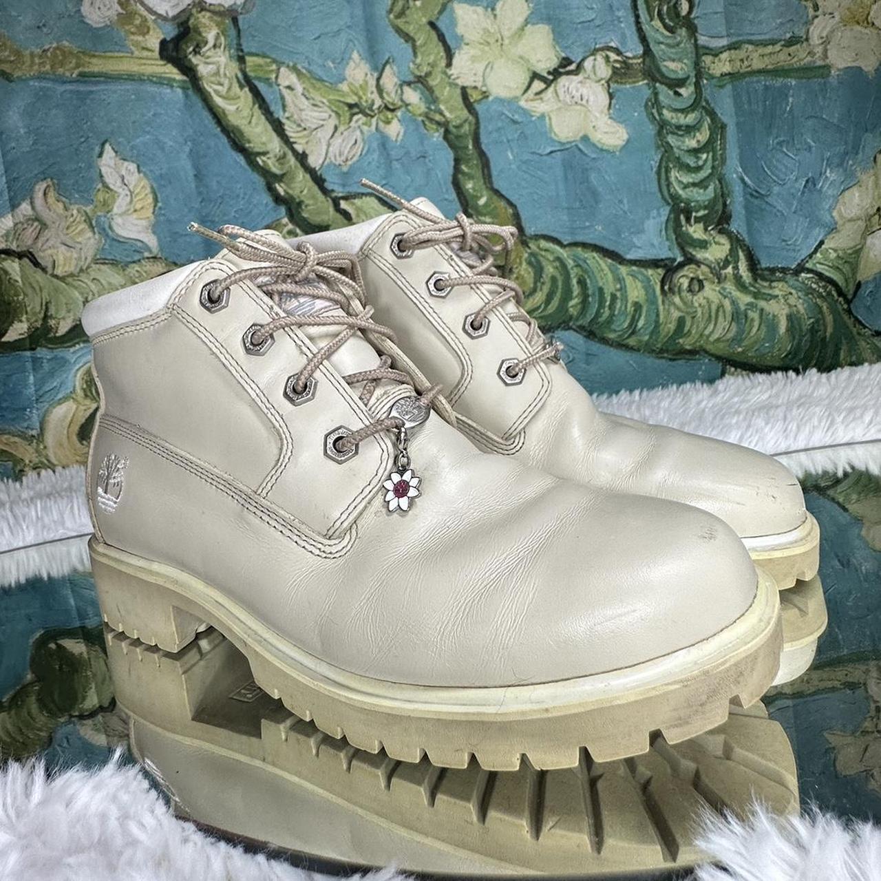 Cream timberland clearance boots