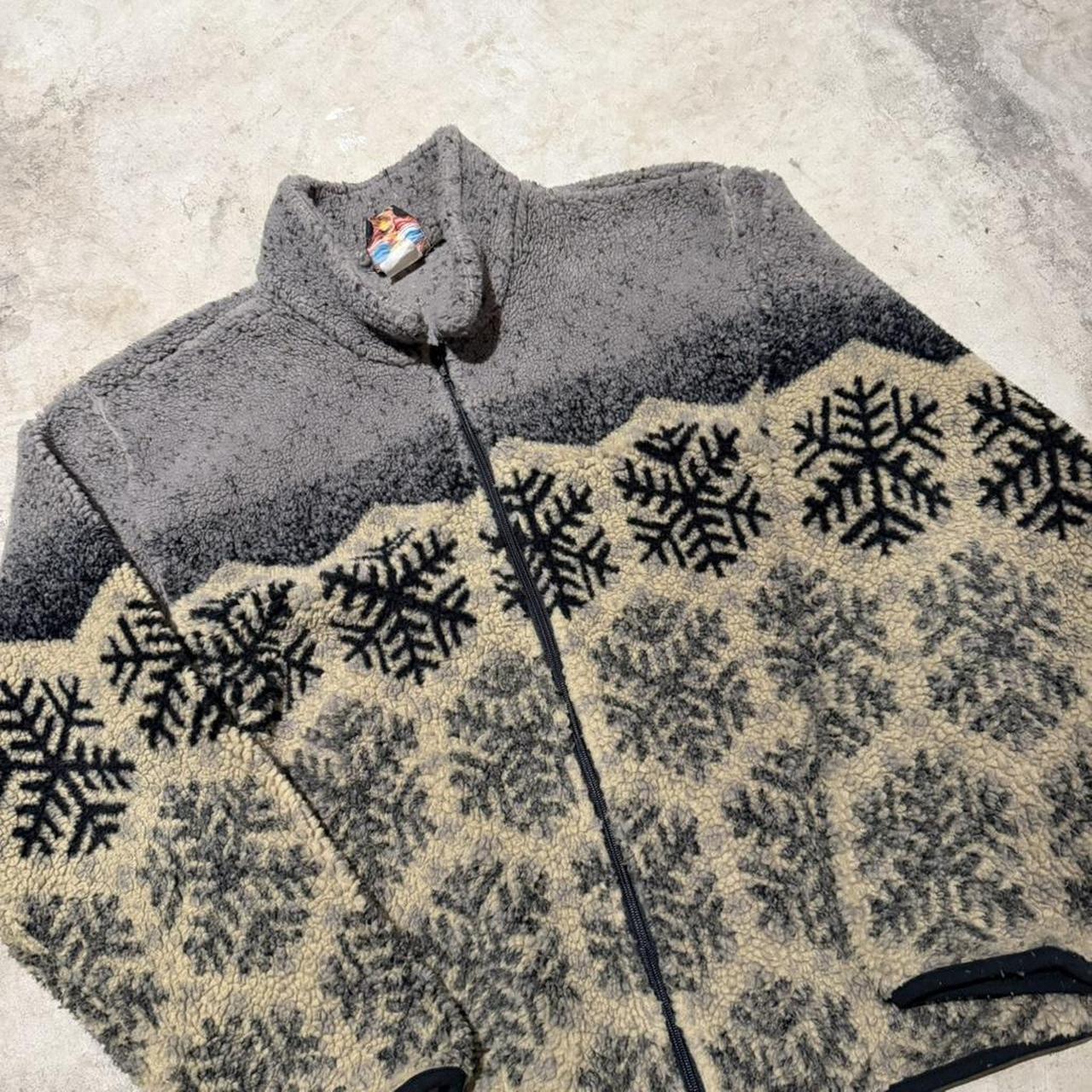 Men's Jacket - Grey/Multi - M – Snowflake pattern… - image 2