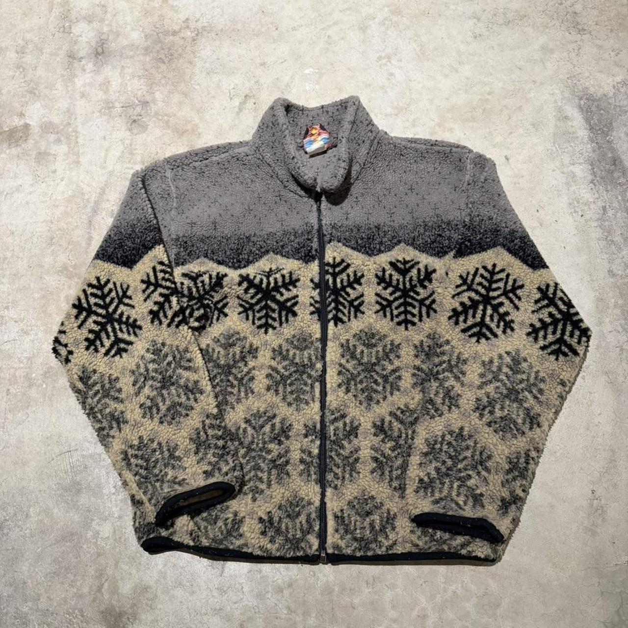 Men's Jacket - Grey/Multi - M – Snowflake pattern… - image 1