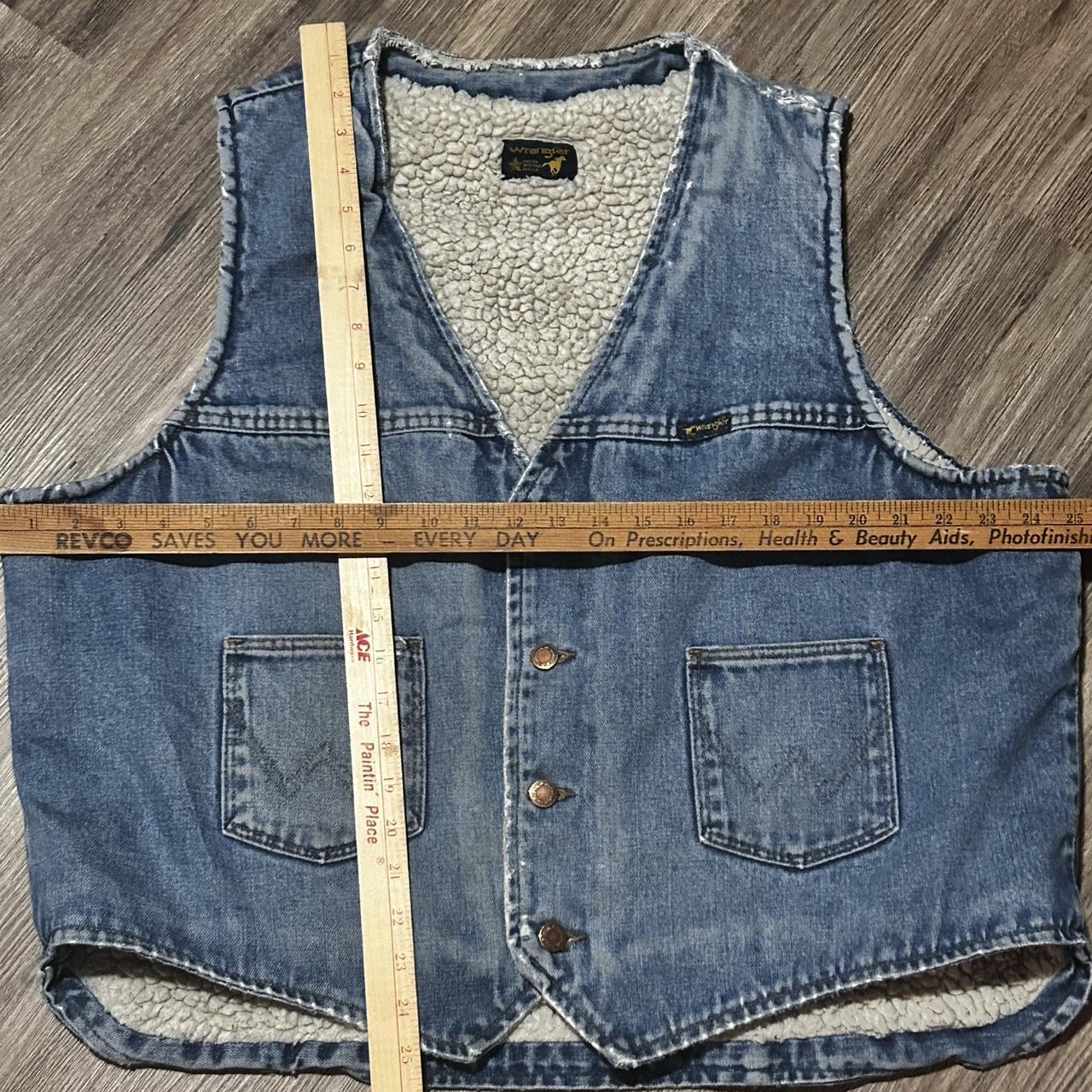 Wrangler Men's Vest - Blue - L – Vtg 70s Denim Ja… - image 6