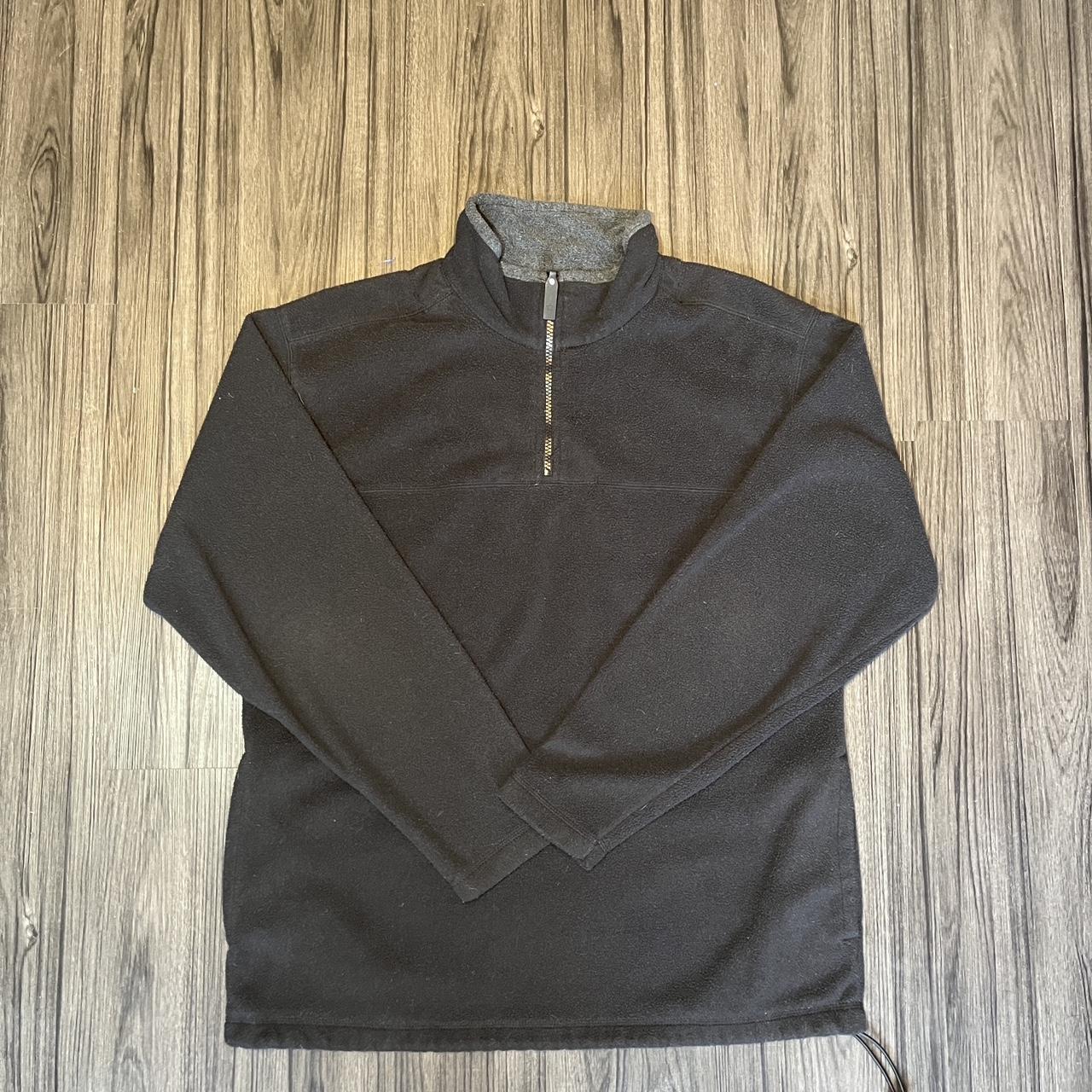 Faded Glory Black Fleece Quarter Zip, Size M - Depop