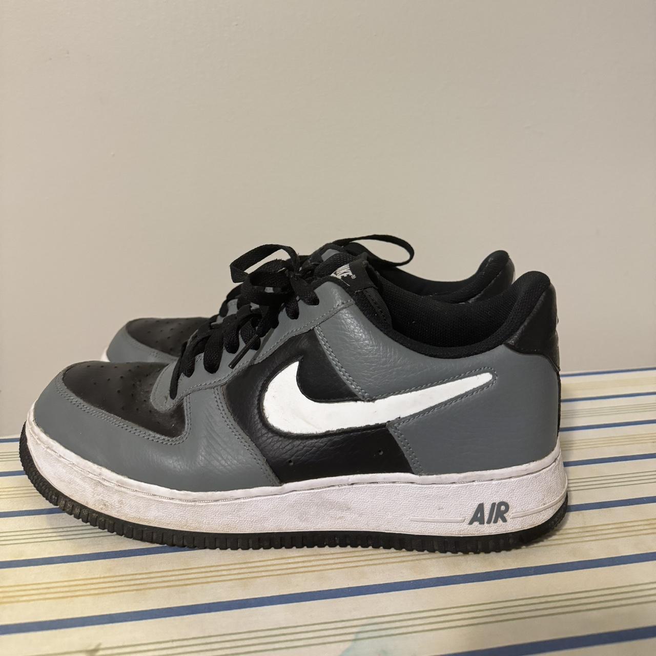 Nike black grey and white air forces. Men’s size 10.5 Depop