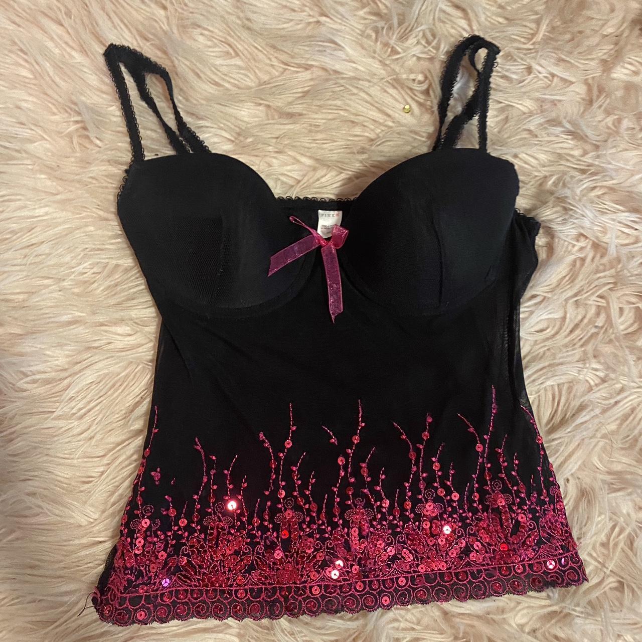 pink corset with lace brand - vaacodor size - - Depop