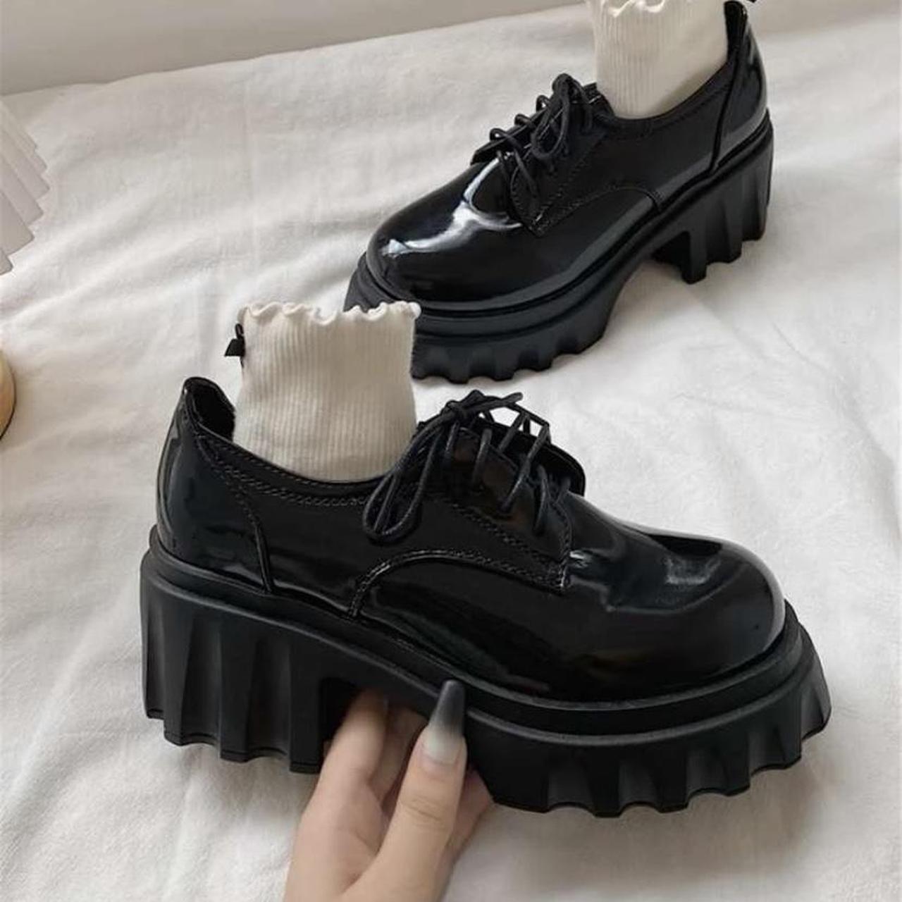 Two Tone Lace-up Front Platform Oxford Shoes NEW... - Depop