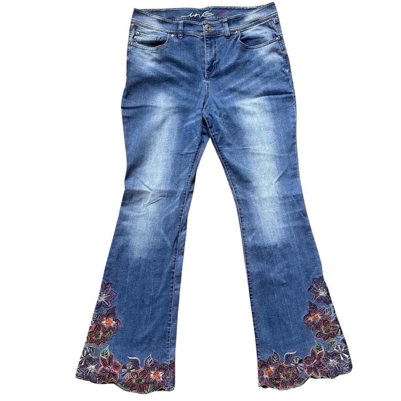 INC Denim Flare Regular Fit Floral