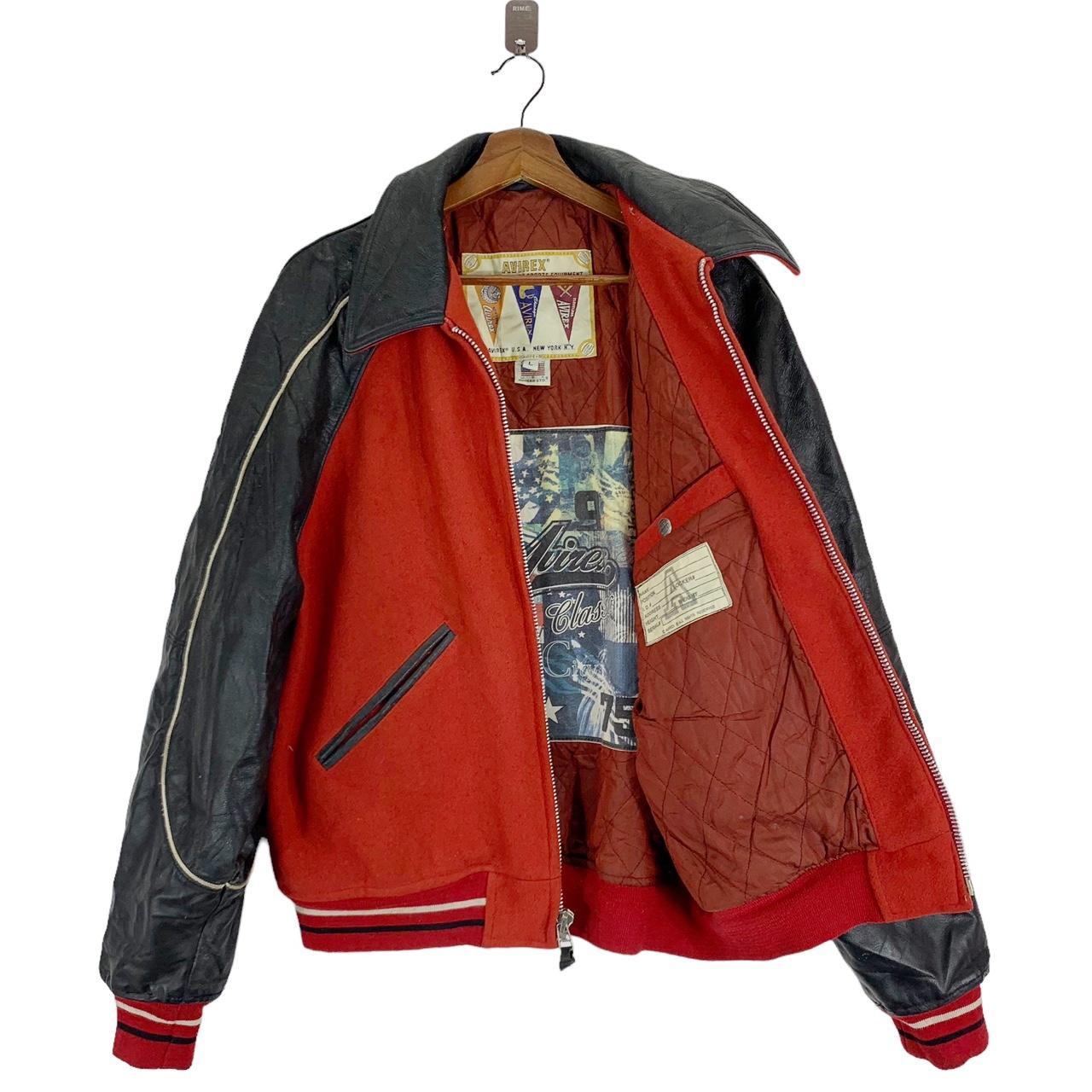 VINTAGE AVIREX USA VARSITY LEATHER JACKET PLEASE | Depop