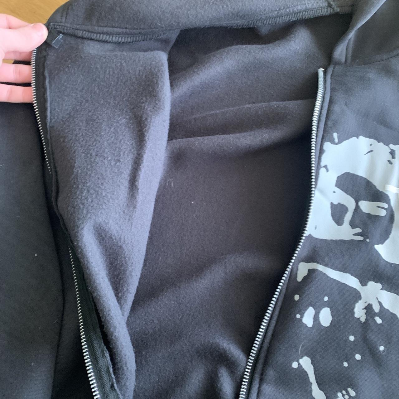 black & grey custom zip up hoodie all sizes... - Depop