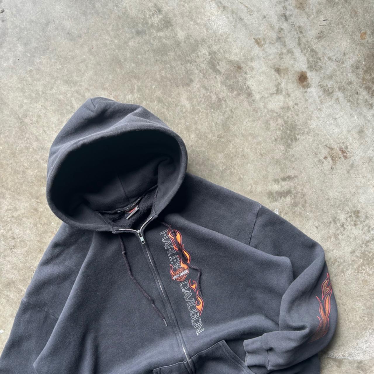 Harley davidson hot sale flame hoodie