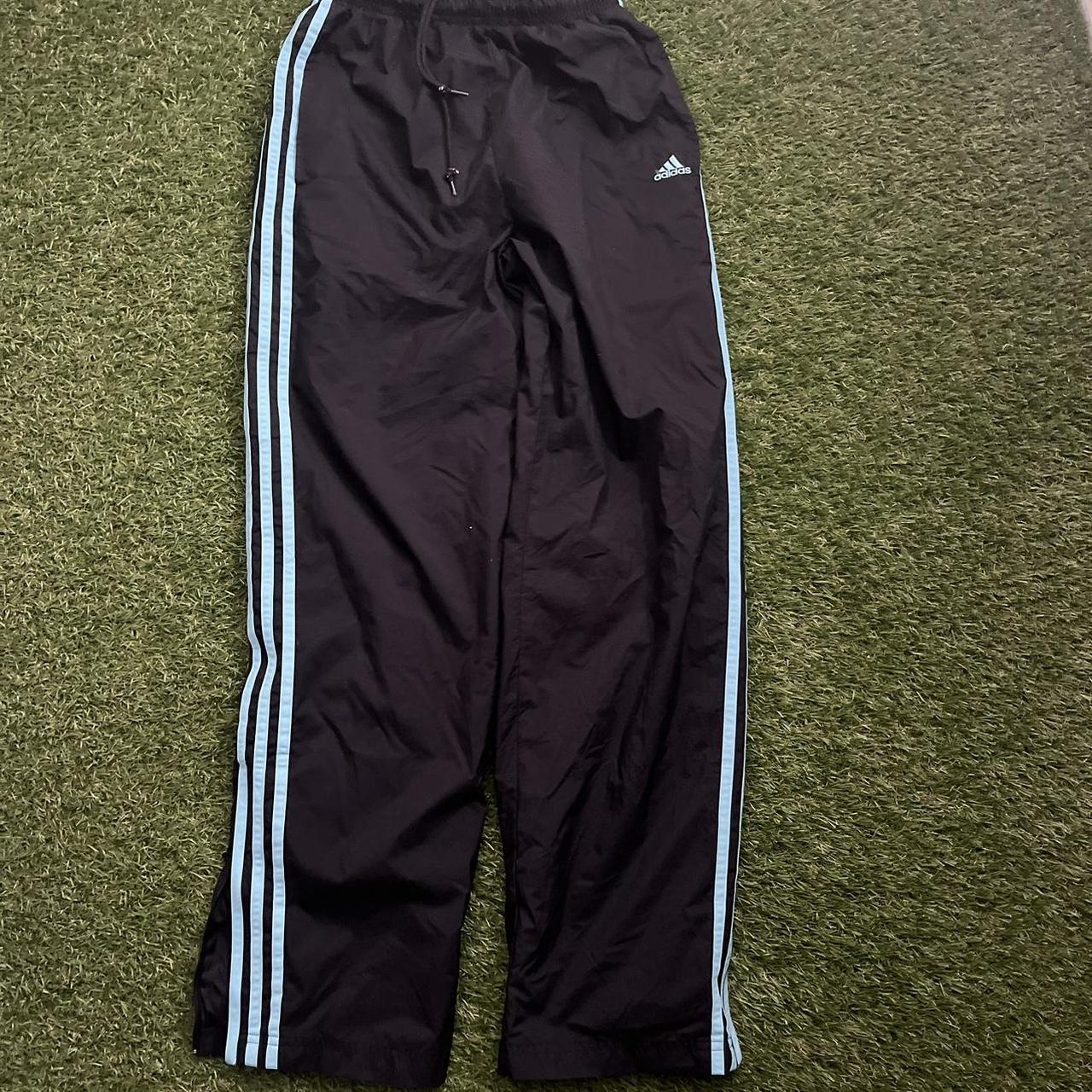 Vintage adidas track pants sky blue triple... - Depop