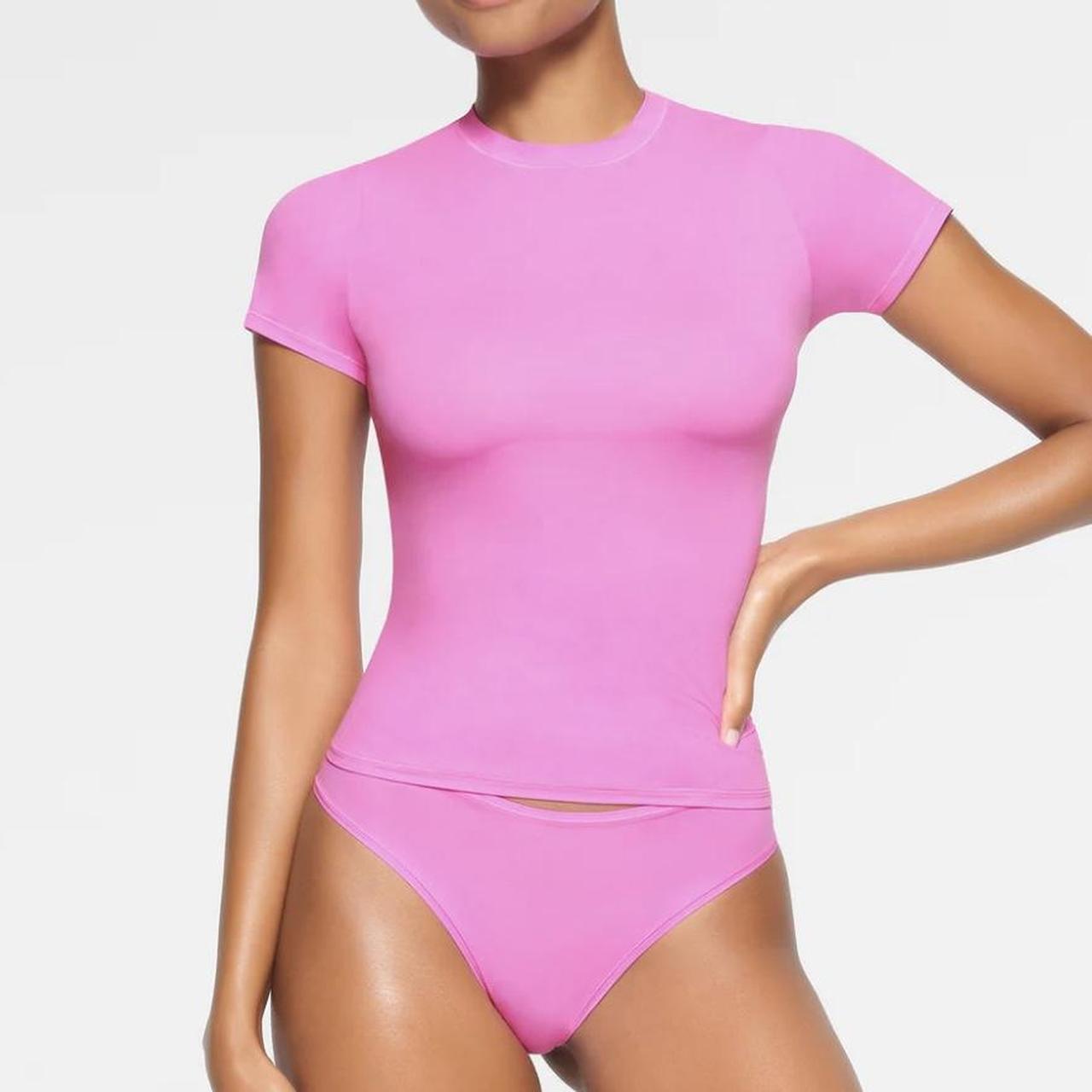 Skims pink bodysuit neon orchid NWT Free national - Depop