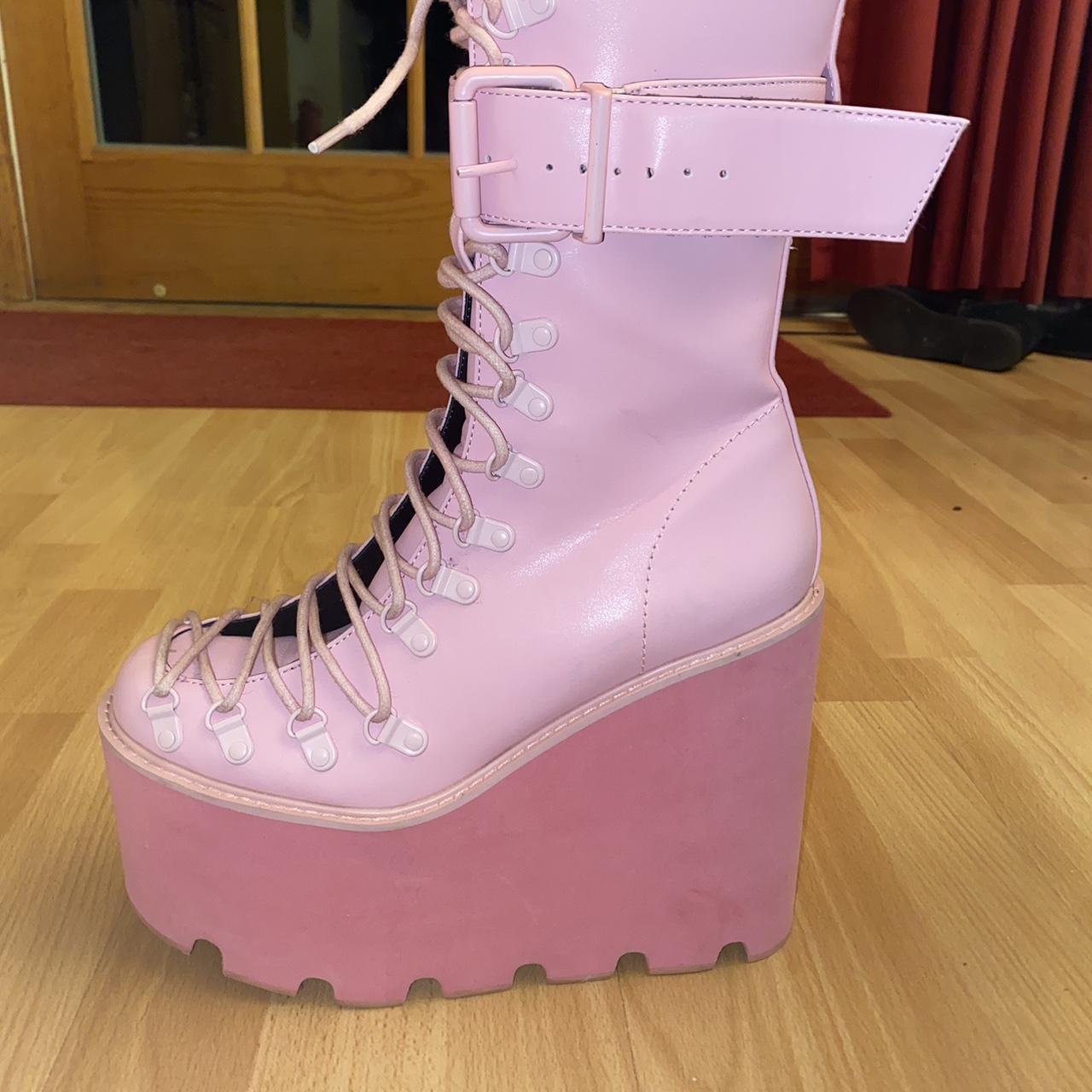 ♡ Sugar Thrillz Bubblegum Traitor Boots | Depop