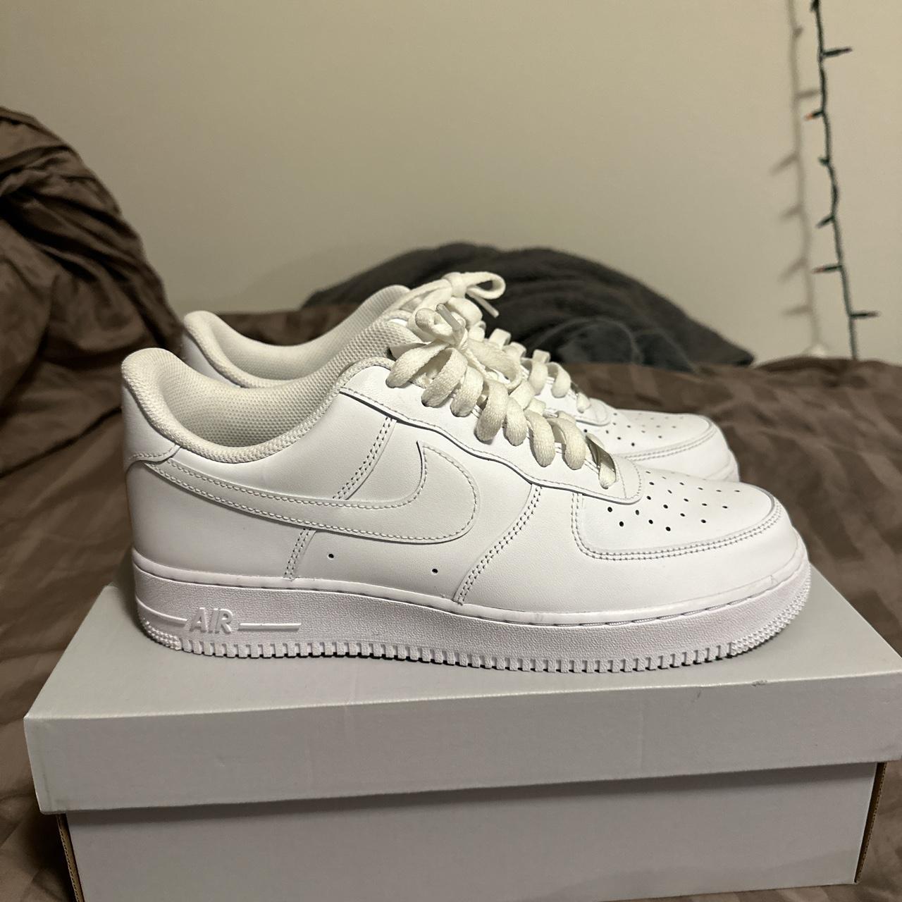 Size 10 air forces only worn a few times Soles are... - Depop