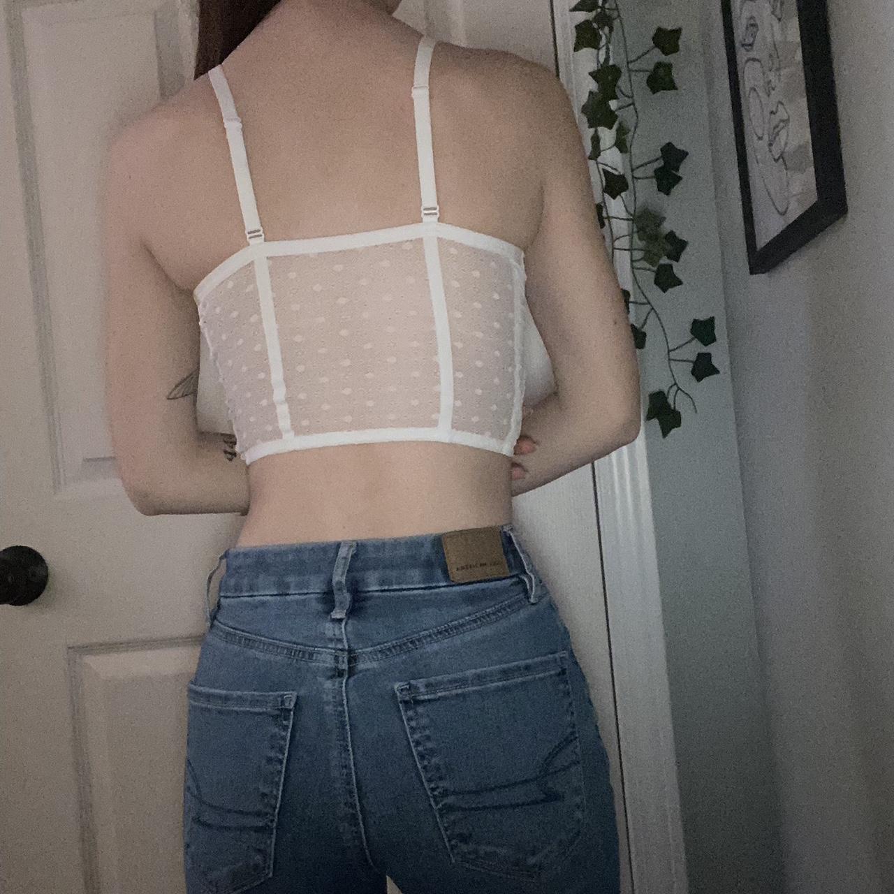 small sheer back corset top worn once adjustable... Depop