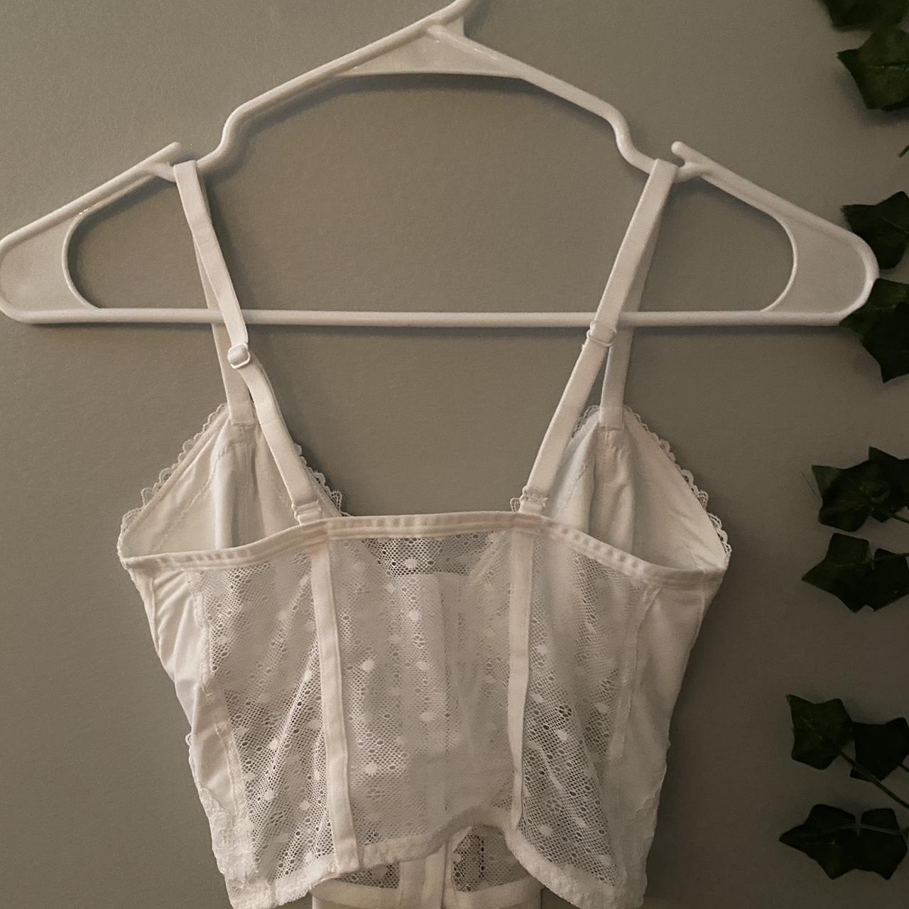 small sheer back corset top worn once adjustable... Depop