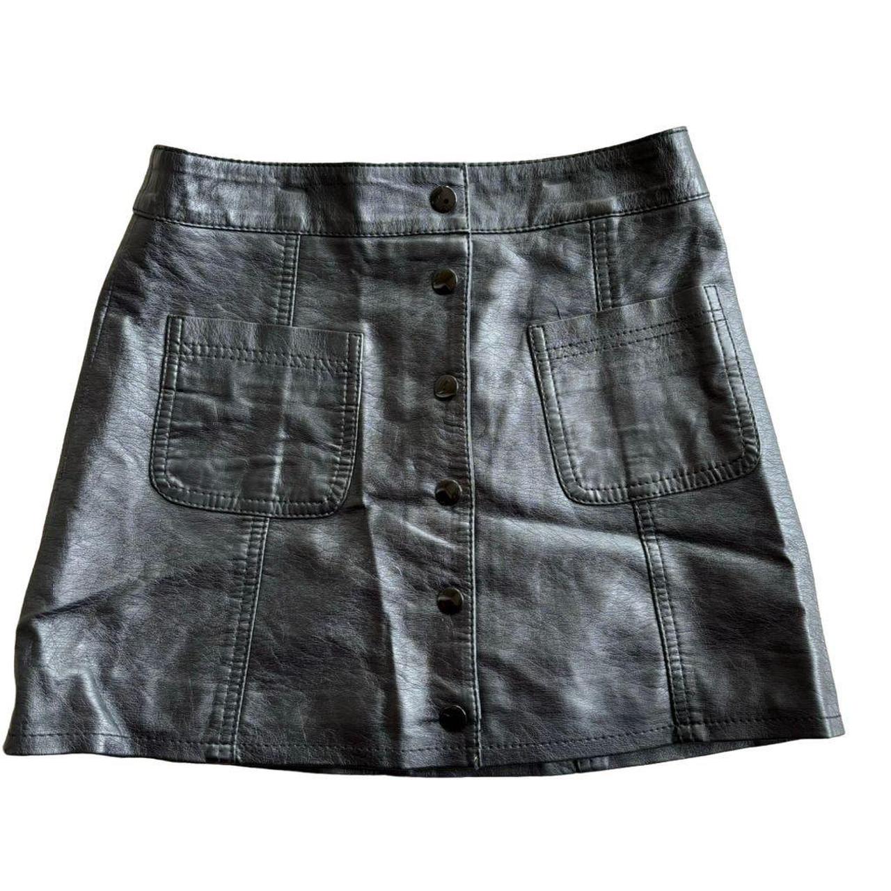 H&M Divided Faux Leather Mini Skirt Black