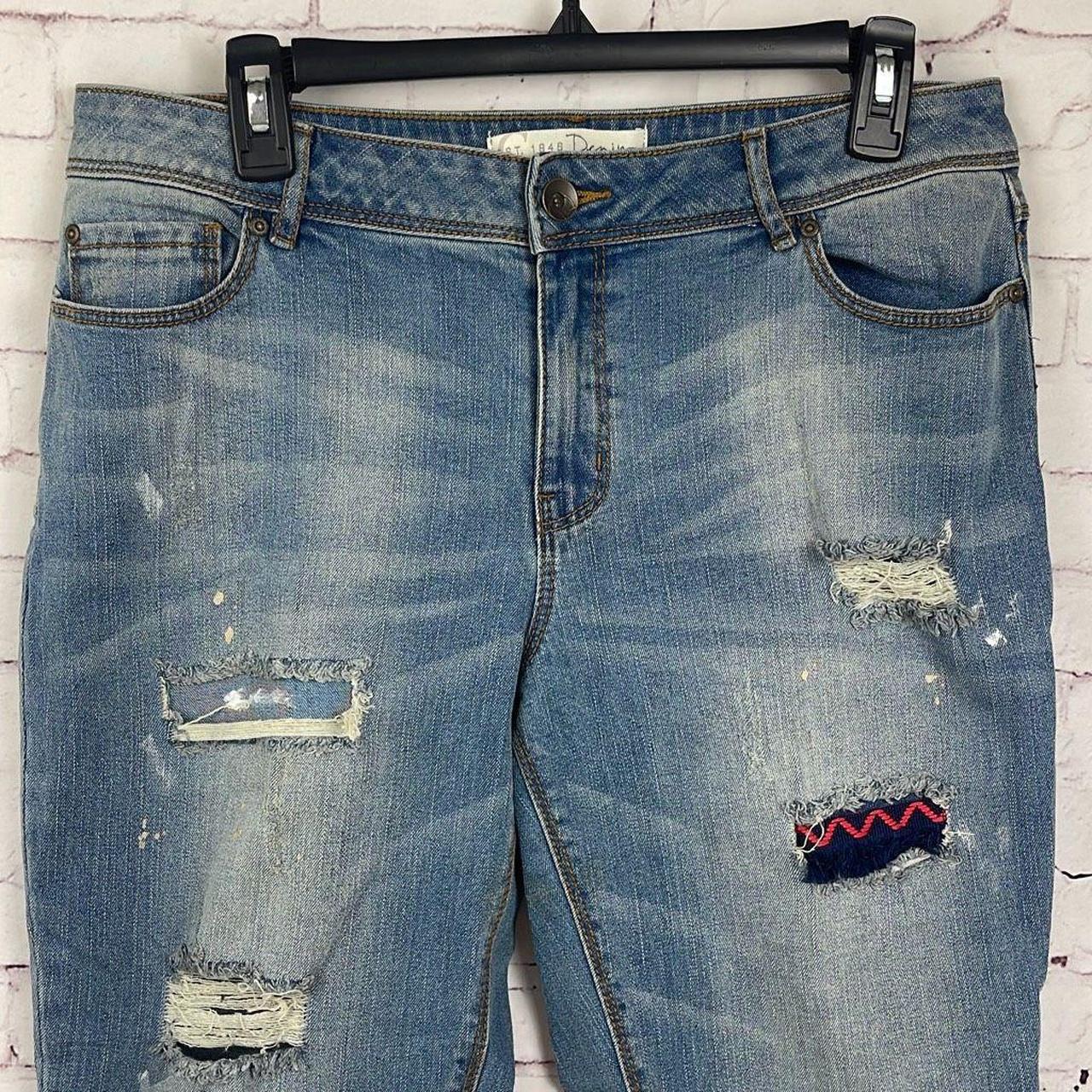 Est 1946 Denim Jeans Womens 12 Distressed Patch... - Depop