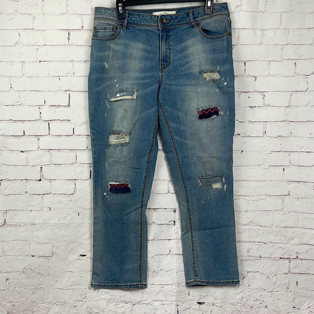 Est 1946 Denim Jeans Womens 12 Distressed Patch... - Depop