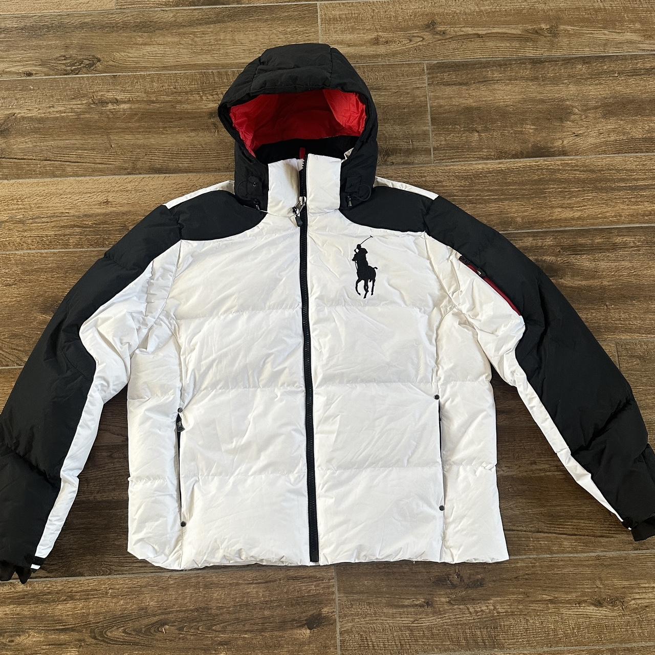 Polo Ralph Lauren big pony PUFFER JACKET black white. Depop