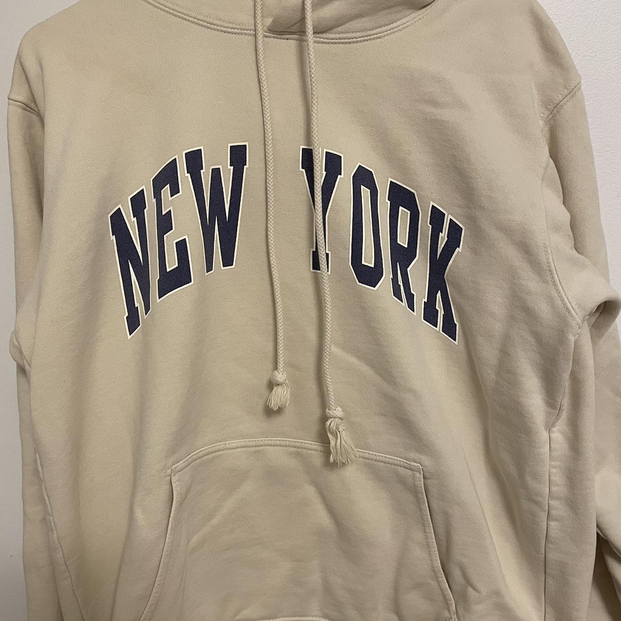 Brandy melville cream Christy New York hoodie - Depop