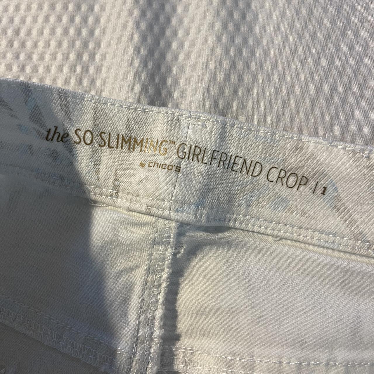 Chico's so slimming girlfriend crop white pants - Depop
