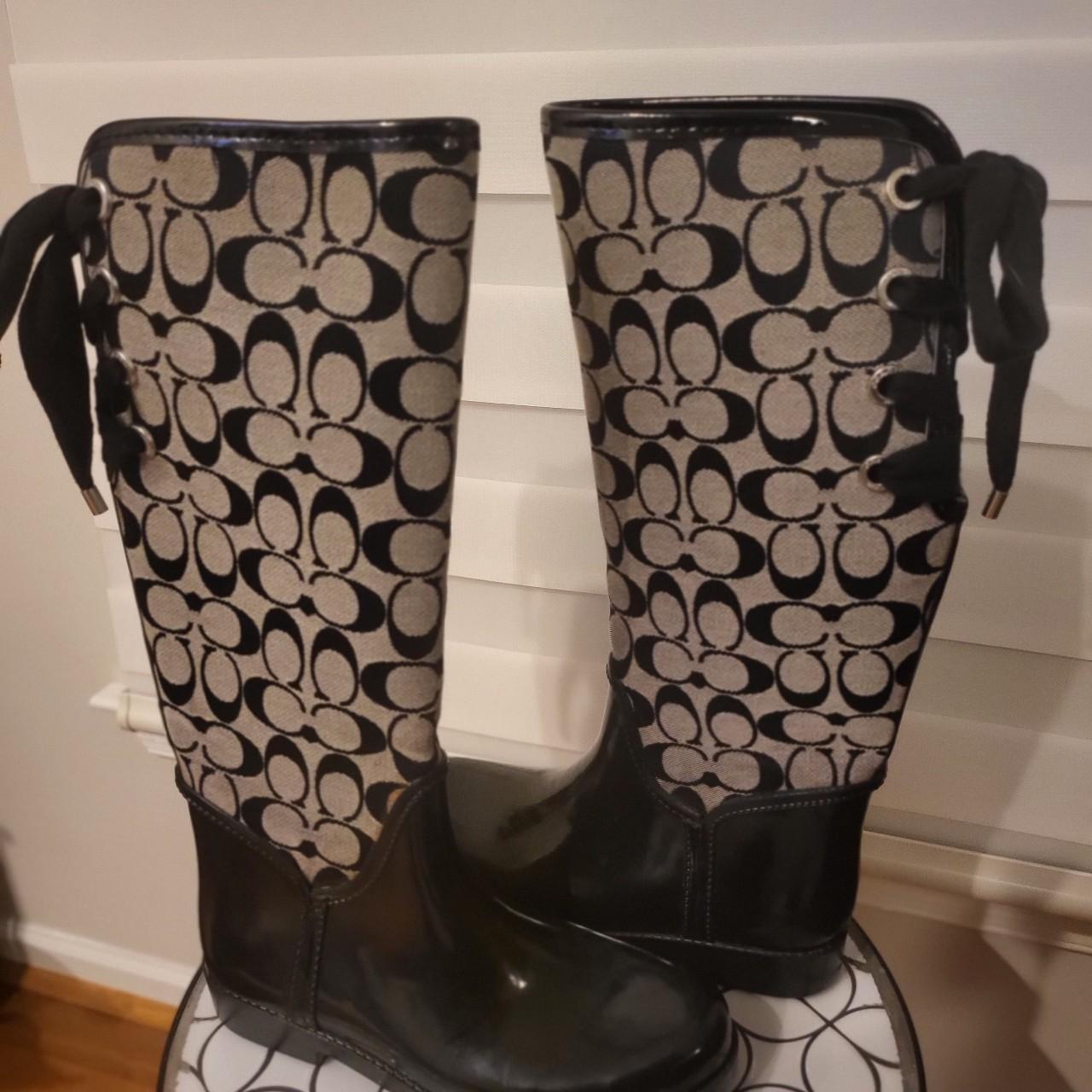 Coach lace up hot sale rain boots