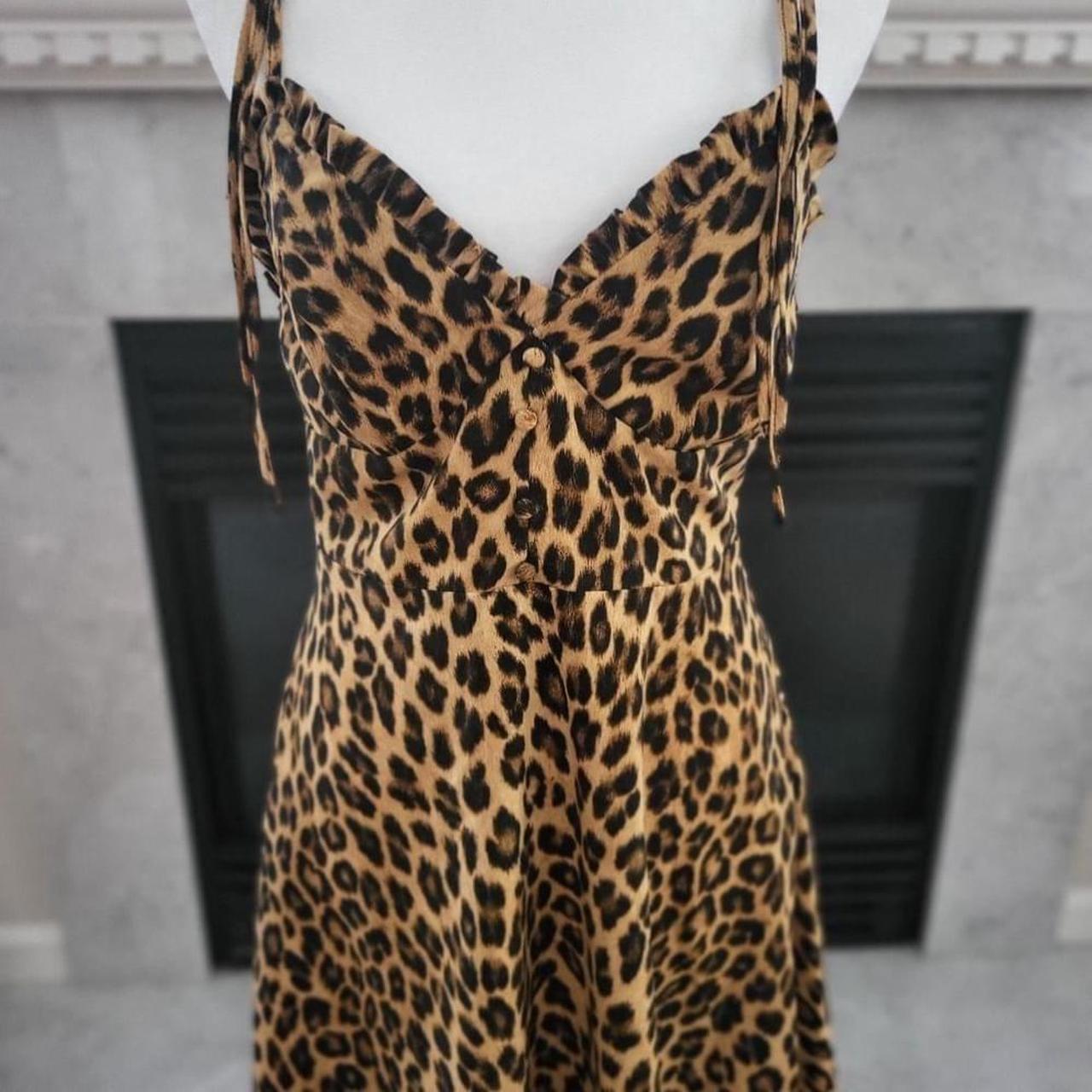 Vintage leopard skin tight dress by Bodyslimmers by - Depop