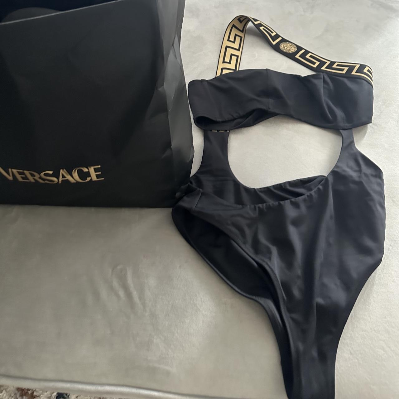 Buy Versace Greca Border One Piece Swimsuit 'Black' - ABD01108 A232185  A1008