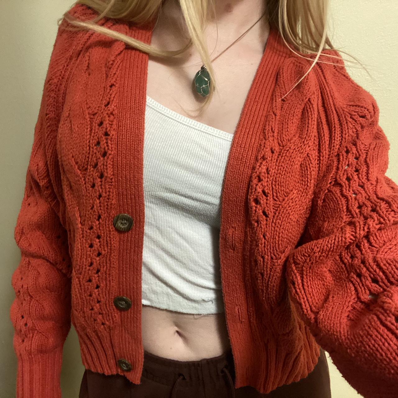 Chunky burnt orange cardigan best sale