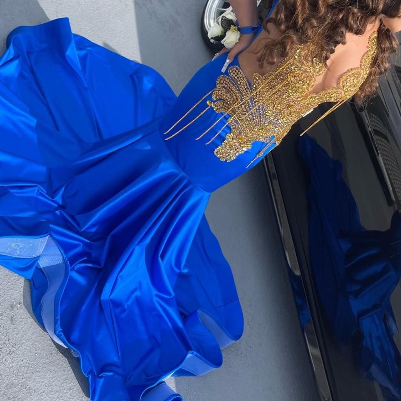 Royal blue and 2024 gold dress short