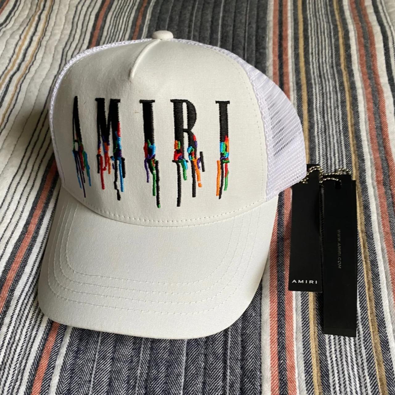 AMIRI Embroidered Paint Drip Core Logo Cap Snapback... - Depop