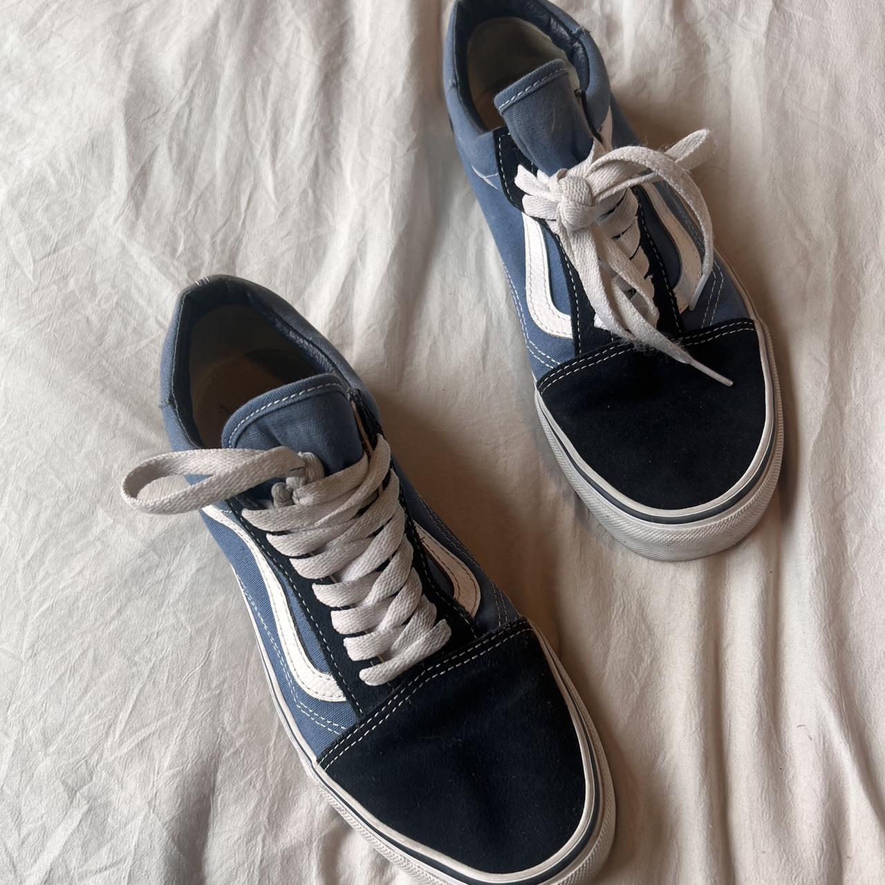 Black and Blue Vans Depop