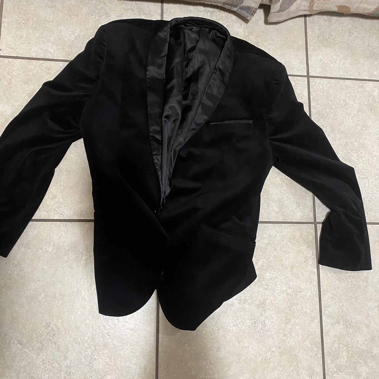 vitarelli velvet black slim fit blazer - Depop