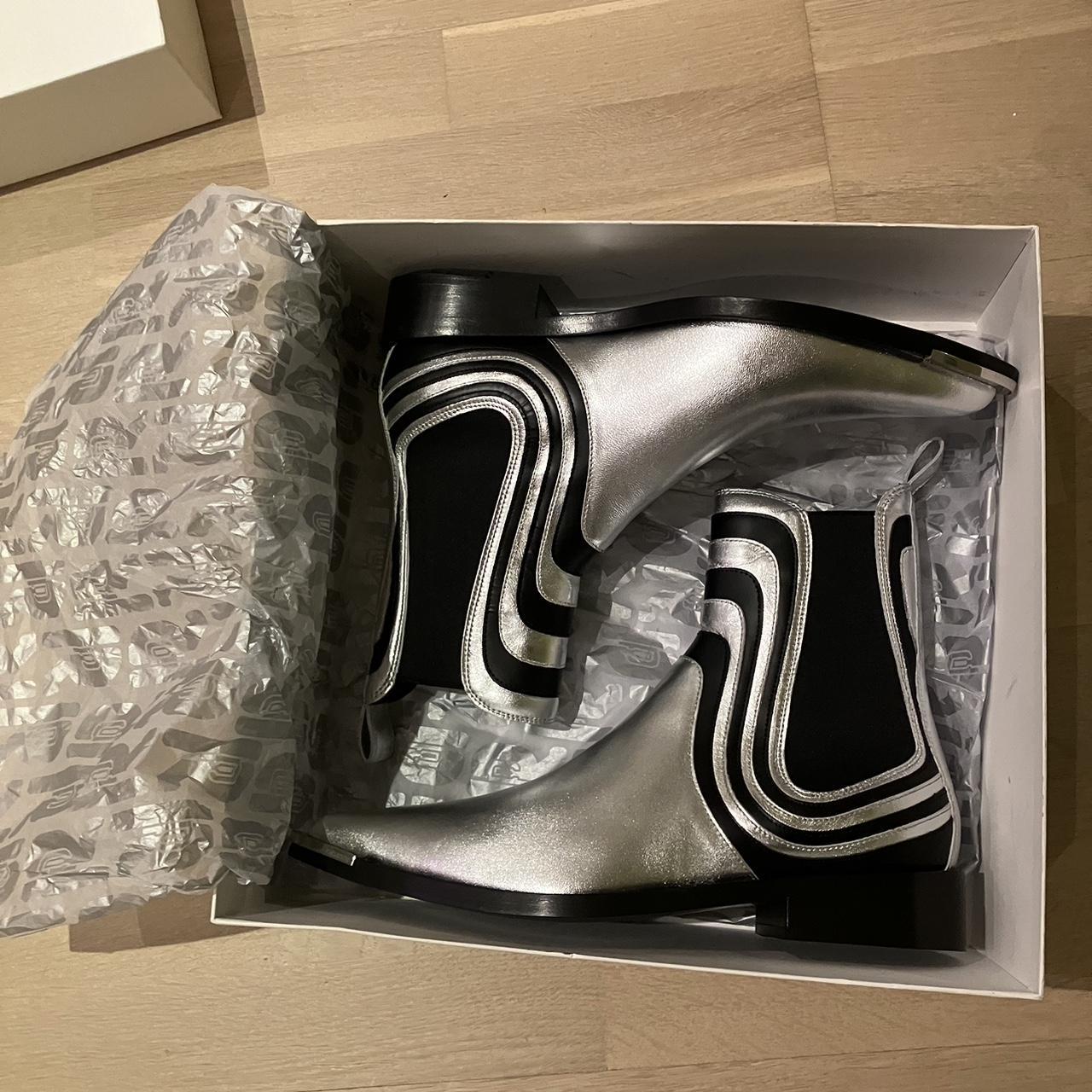 Silver party Chelsea boots from the Depop