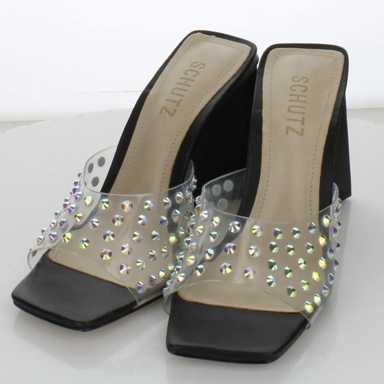 High Quality PVC Ladies Shoes Pearly Sandals Clear High Heel Slippers -  China Women Shoes and Lady Shoes price | Made-in-China.com