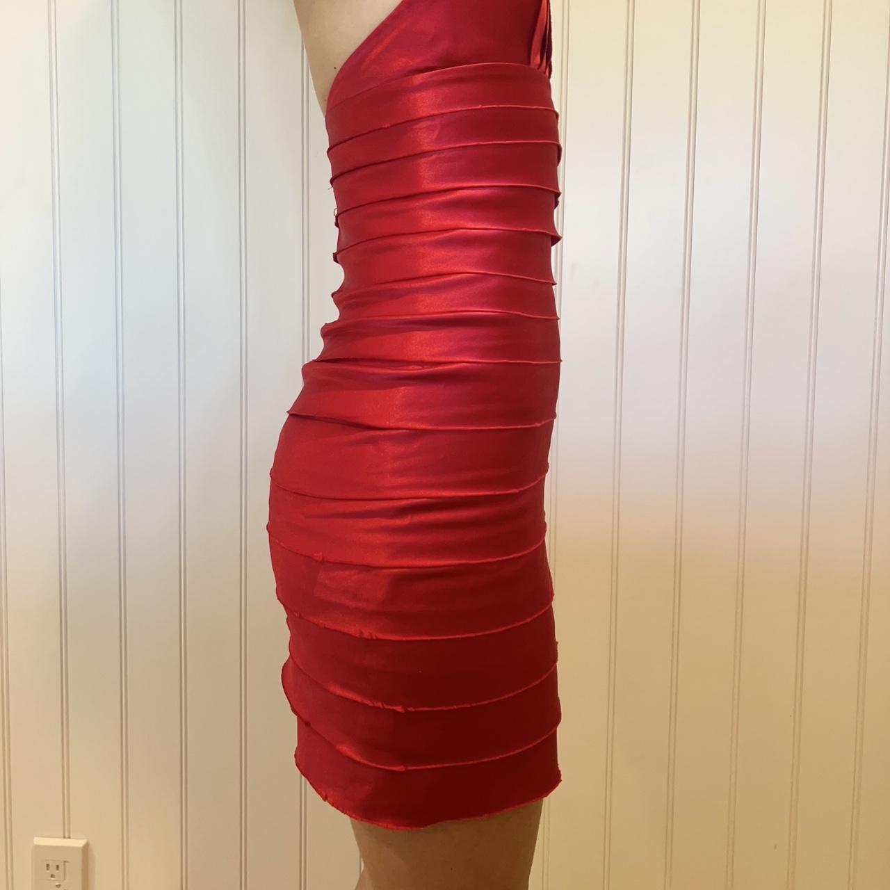 BCBG MAXAZRIA vintage red halter mini dress - size | Depop