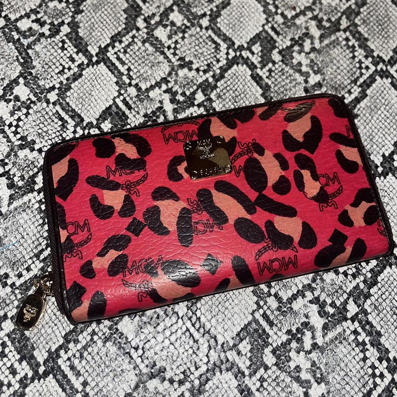 Mcm red shop wallet women's