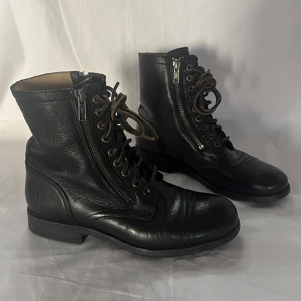 Frye Tyler Double Zip Combat Boots. Women s size. Depop