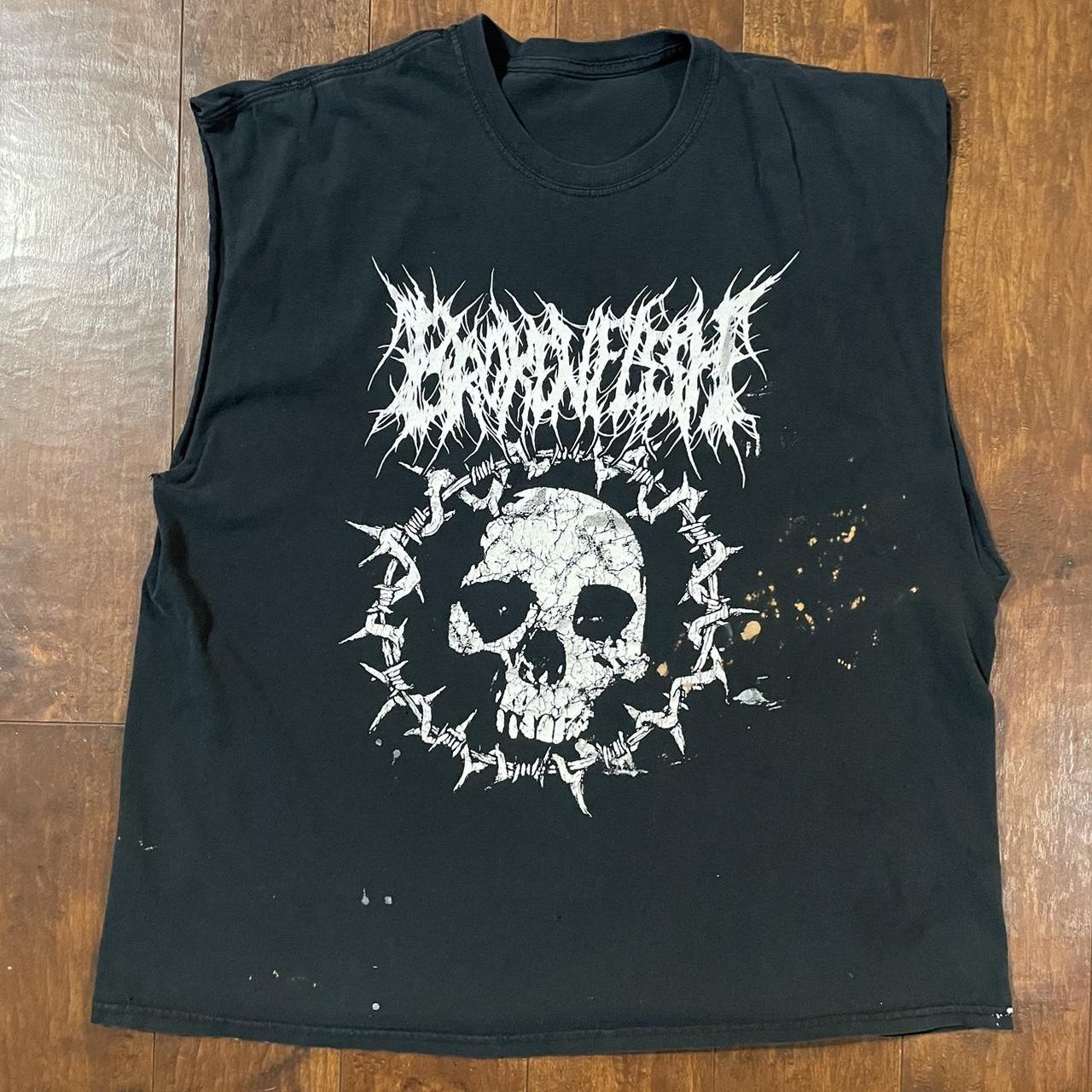 Broken Flesh Band Cut-Off Tee Preowned... - Depop