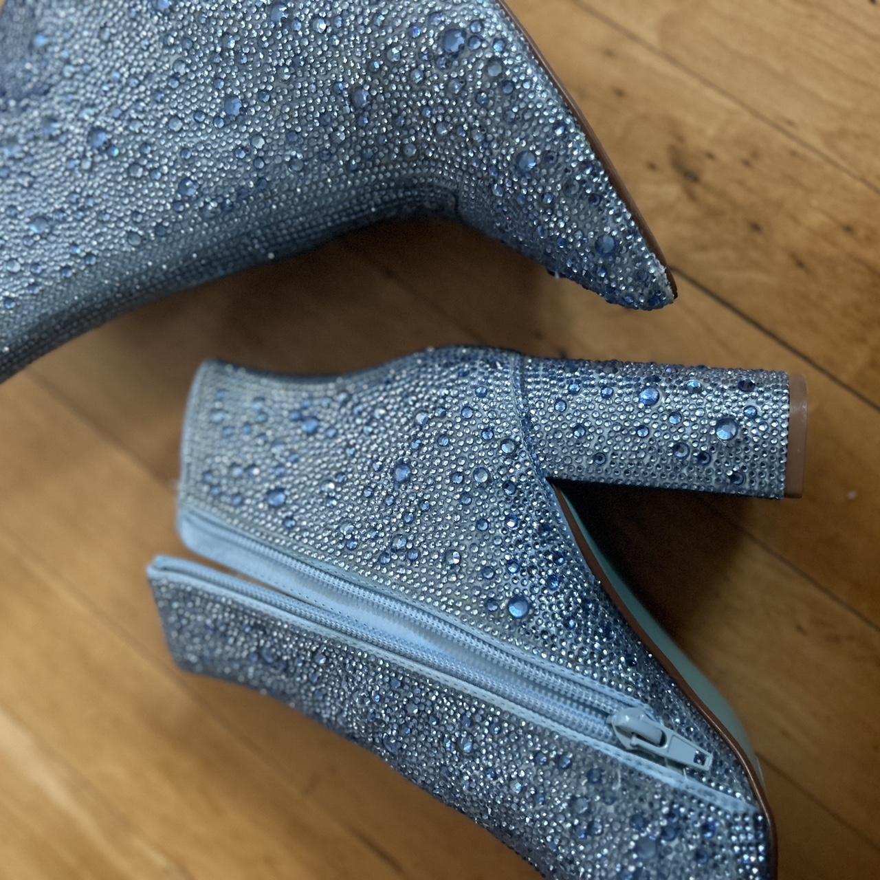 Betsy Johnson blue sparkle ankle boots Size Depop