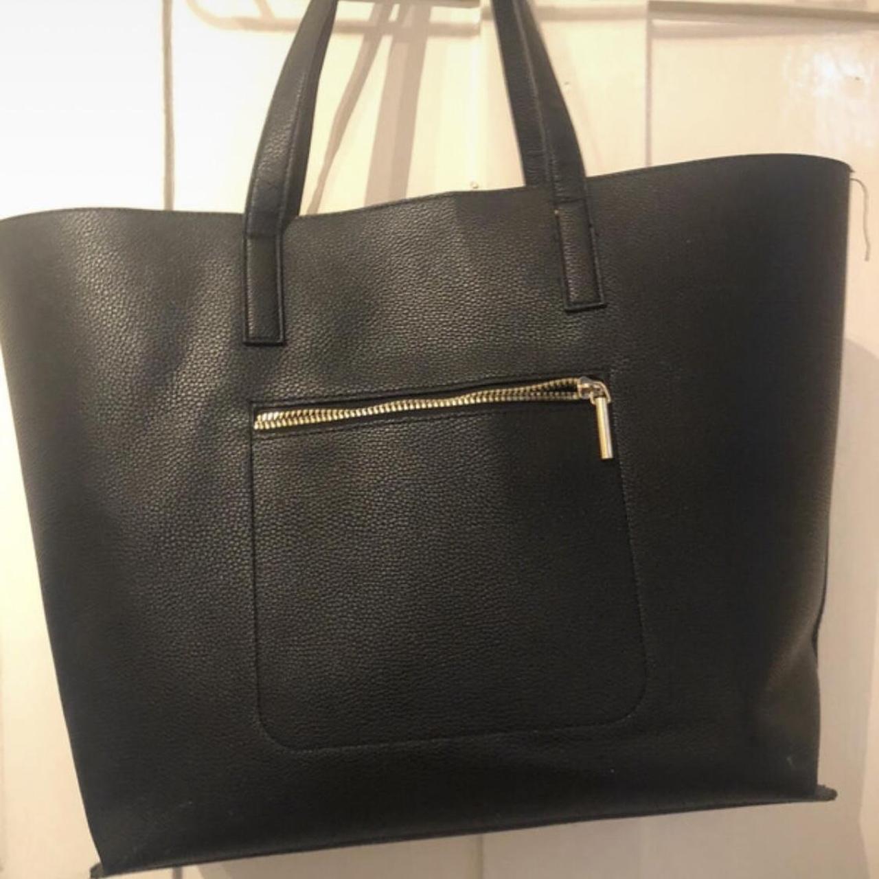 Leather Black Tote Bag Primark Black Shopper Tote Depop