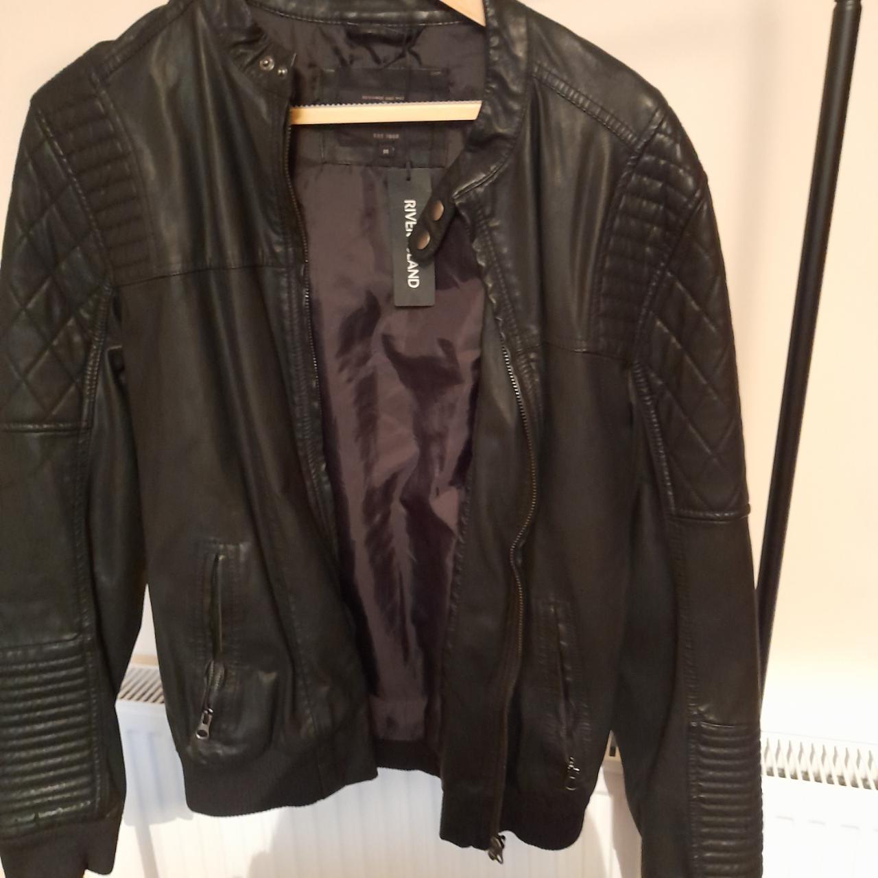 Men s River Island Biker style Faux Leather Jacket