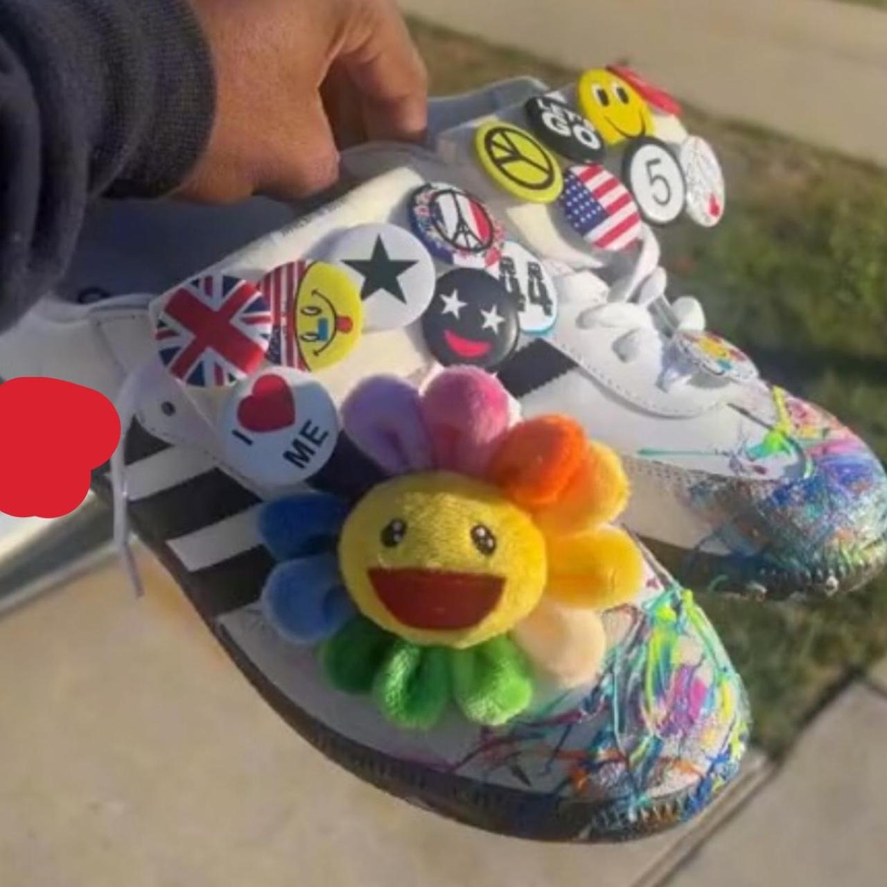 Custom sambas send me a dm if u want ur size and... - Depop