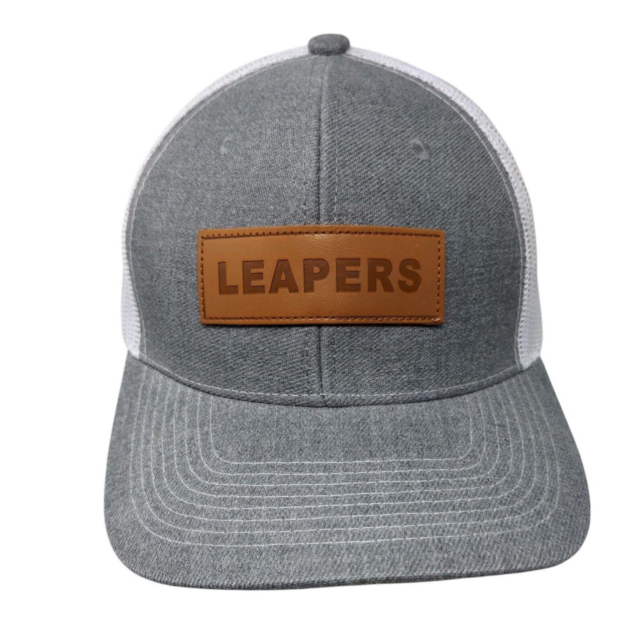 Men's Hat - Grey – Leapers Leather Patch Snapback… - image 1