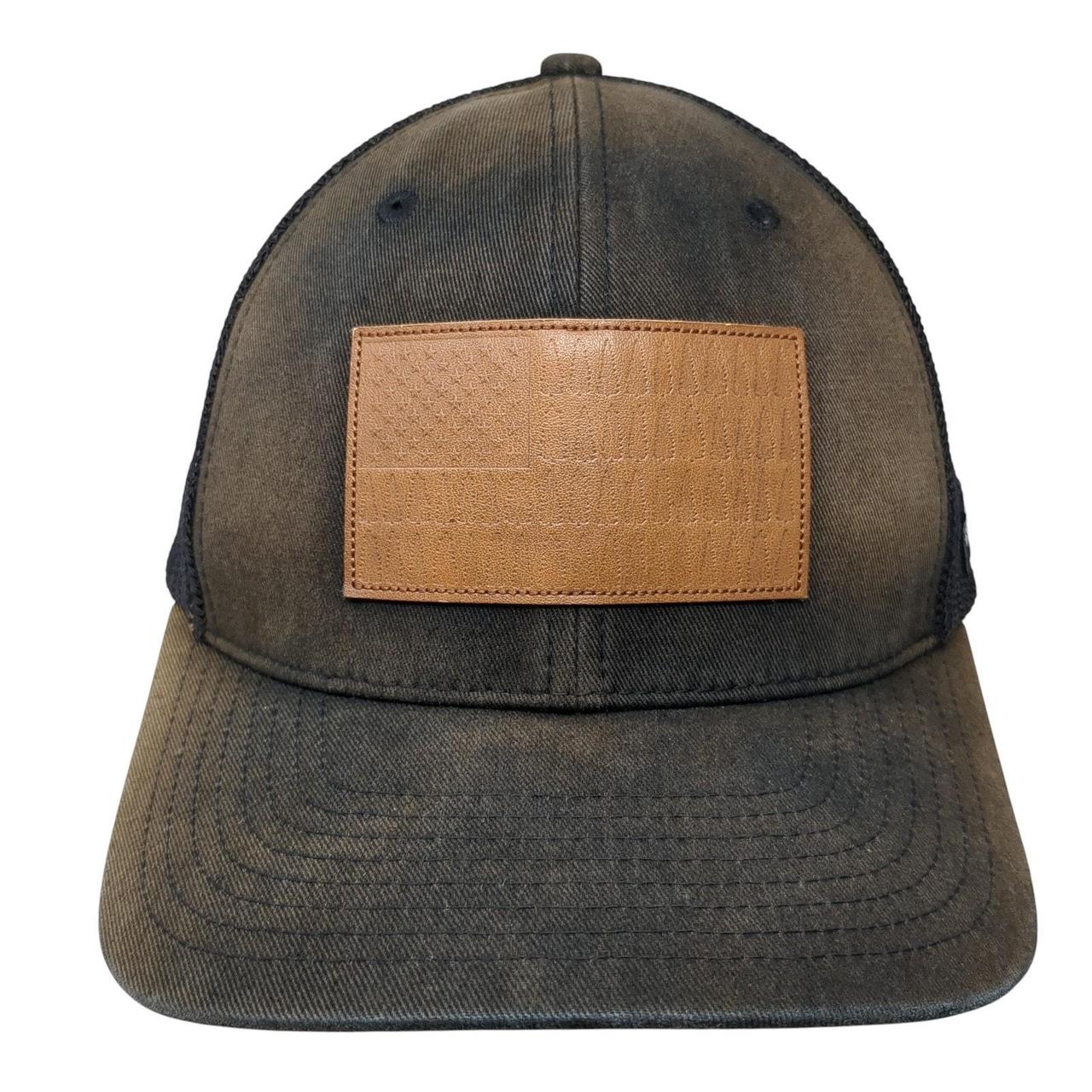 Men's Hat - Black – Tree Flag Leather Patch Fitte… - image 1