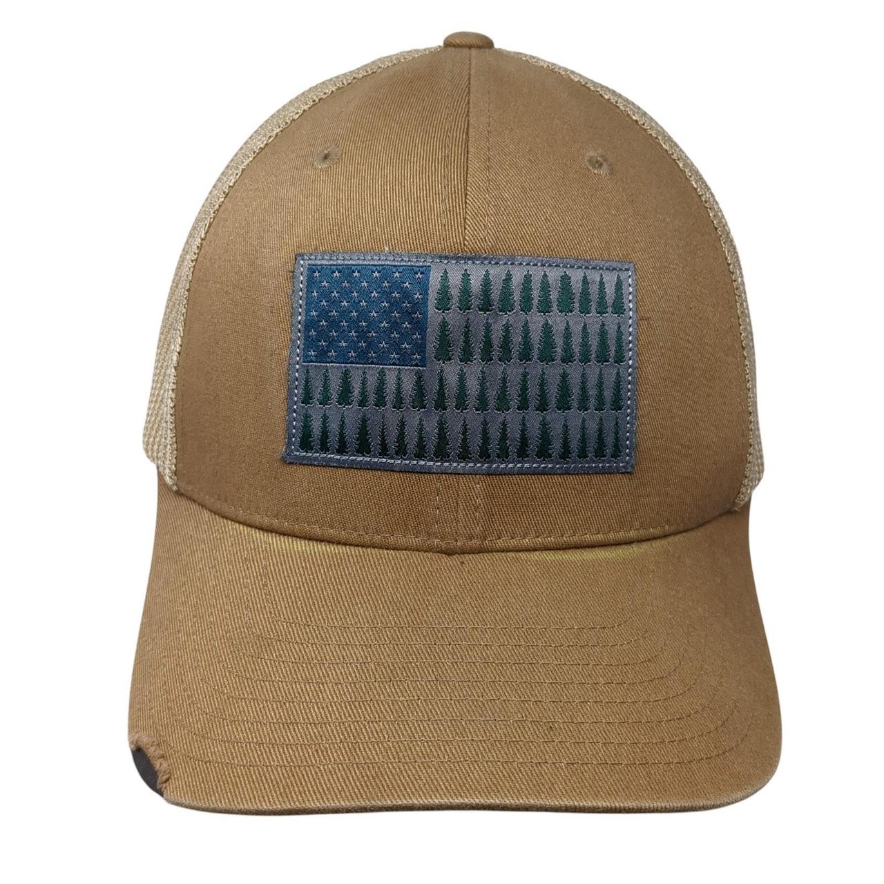 Men's Hat - Brown – Tree Flag Patch Fitted Trucke… - image 1