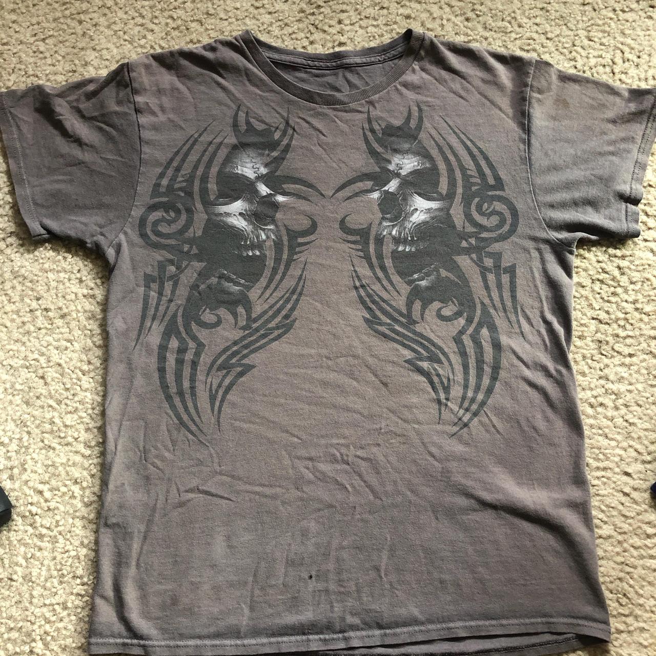 Brown small type affliction shirt🦂🦇 ⚠️DM BEFORE... - Depop