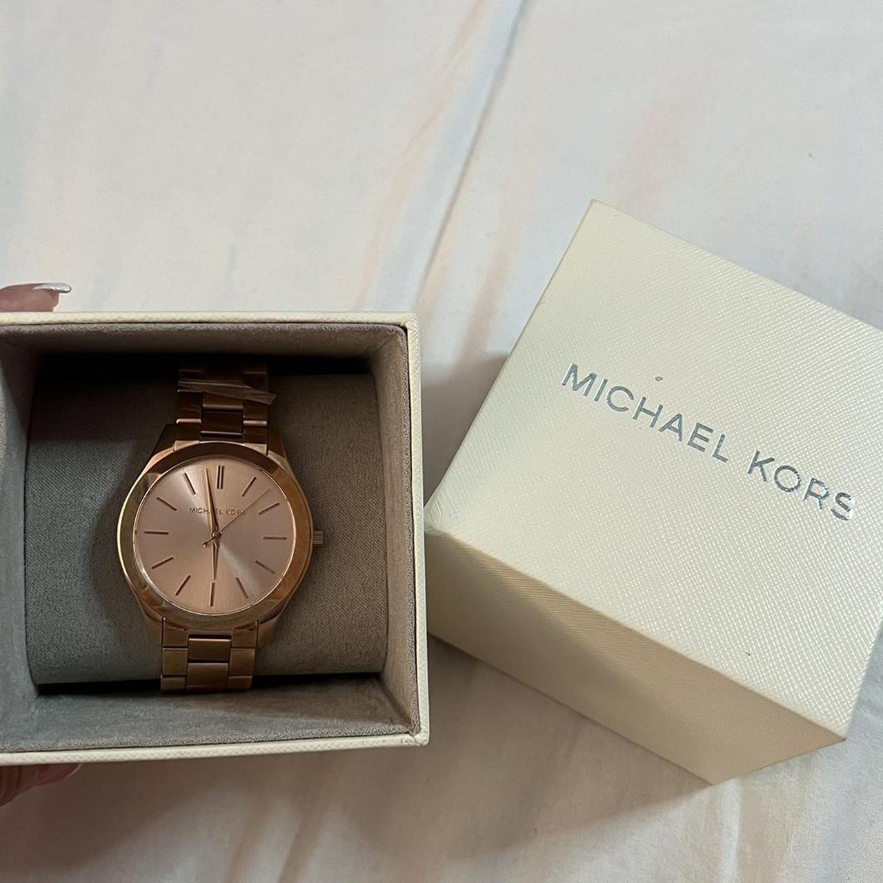 Michael kors men's rose hot sale gold and black watch